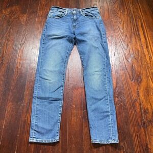 Levis Premium Lot 512 Jeans Mens 31x32 Blue Slim Straight Stretch Faded Whiskers